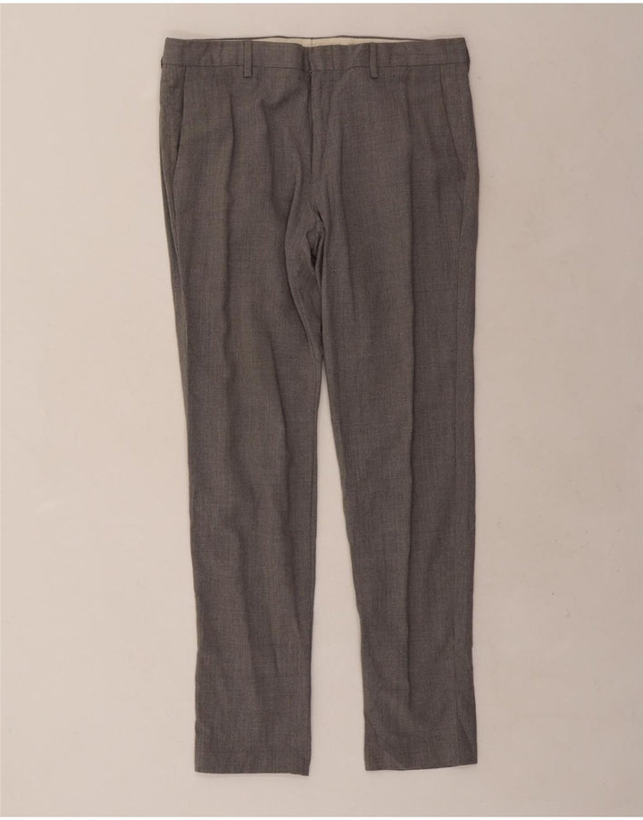 J. Crew Mens Ludlow Slim Suit Trousers W33 L30 Grey Wool