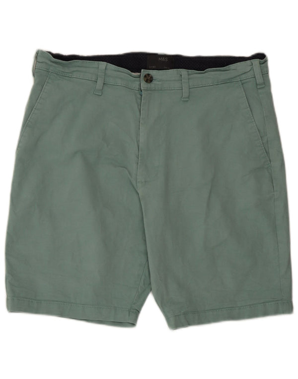 Marks & Spencer Mens Chino Shorts W34 Large Green Cotton