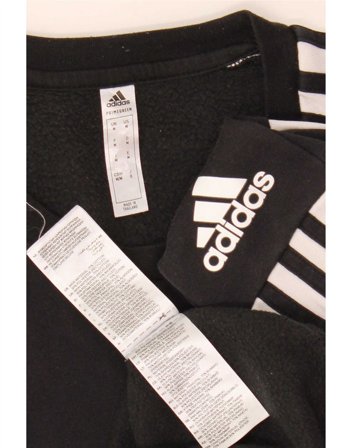 Adidas Mens Graphic Sweatshirt Jumper Medium Black Colourblock Cotton