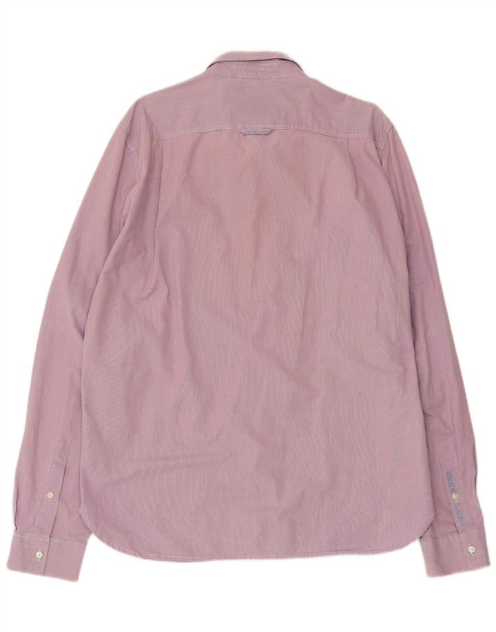 Superdry Mens Shirt 2XL Pink Pinstripe Cotton
