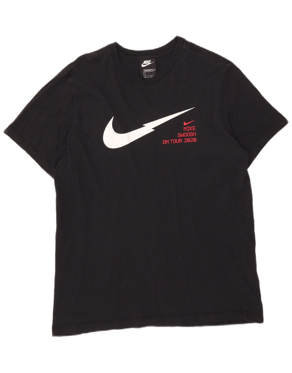 Nike Mens Swoosh Standard Fit Graphic T-Shirt Top Large Navy Blue Cotton