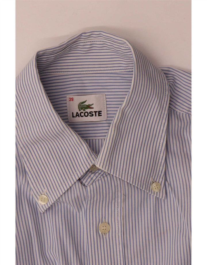 Lacoste Mens Shirt Size 39 Medium Blue Pinstripe Cotton