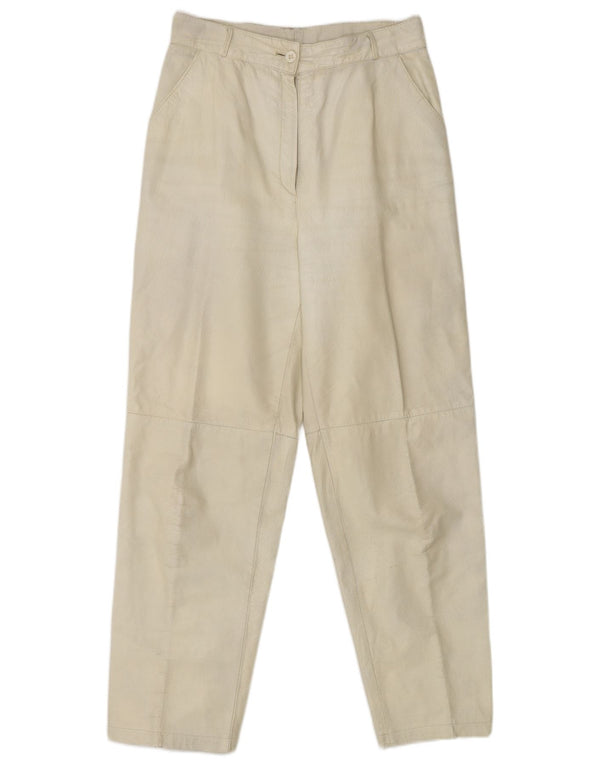 Pantaloni casual de damă vintage cu talie înaltă IT 38 XS W25 L28 alb