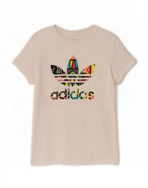 Adidas Girls Graphic T-Shirt Top 13-14 Years Large White Cotton