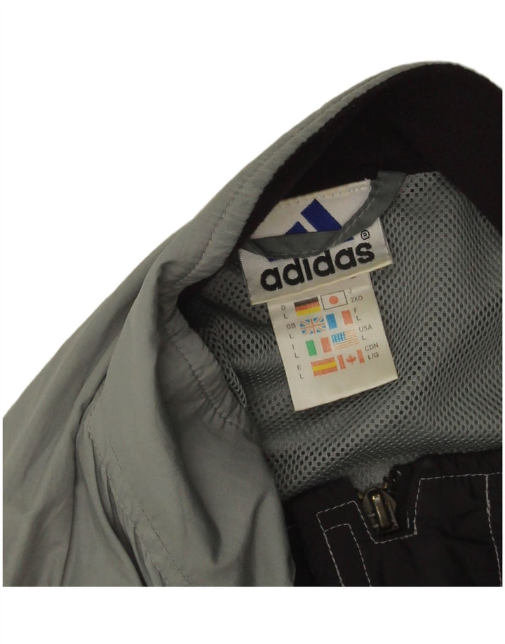 Giacca antipioggia da uomo Adidas UK 40 Large Grigio Colourblock in poliestere