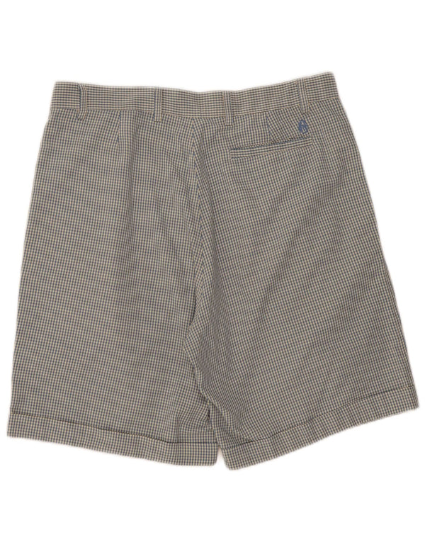 Pantaloncini chino con pegging da uomo Conte of Florence IT 50 Large W34 Blue Gingham