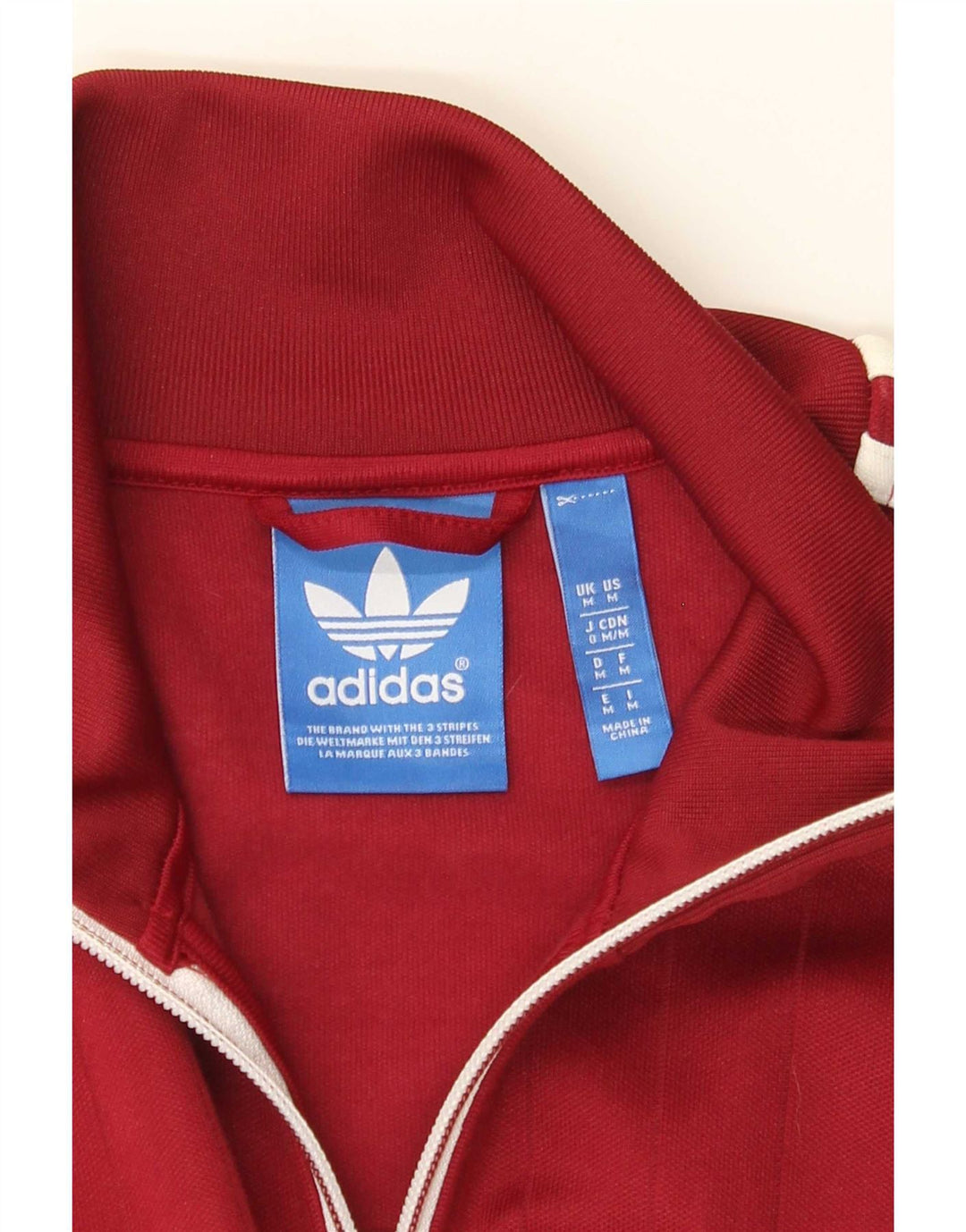 Giacca da tuta da uomo Adidas color block bordeaux medio