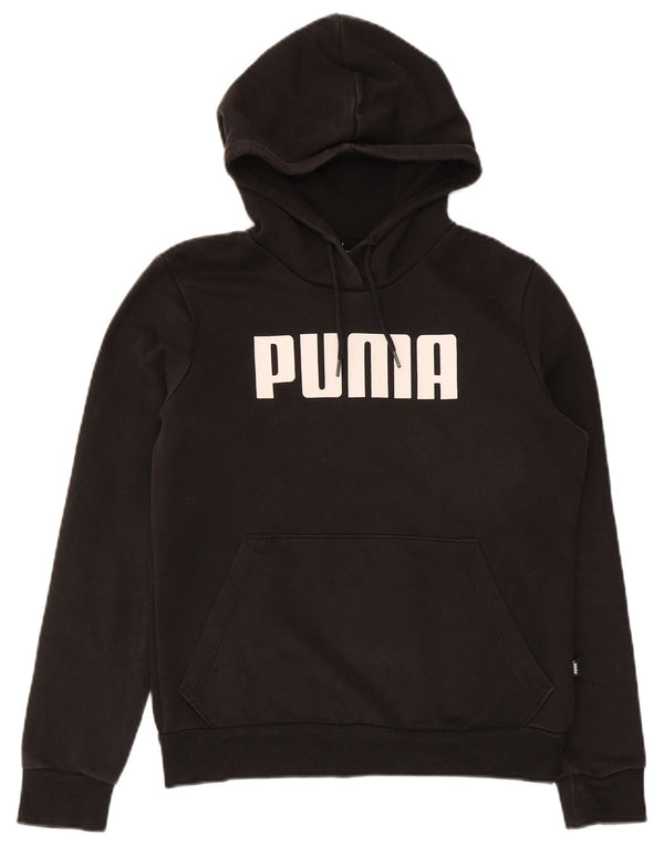 Puma Womens Graphic Hoodie Pullover UK 10 Small Schwarz Baumwolle