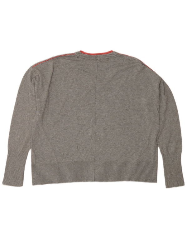 Pulover pentru femei Joules, cu decor relaxat, cu gâtul turn, bumbac gri mediu UK 12