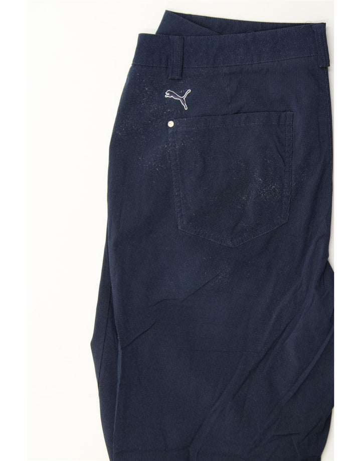 PUMA Mens Straight Casual Trousers W36 L29 Navy Blue Polyester Vintage Puma and Second-Hand Puma from Messina Hembry 