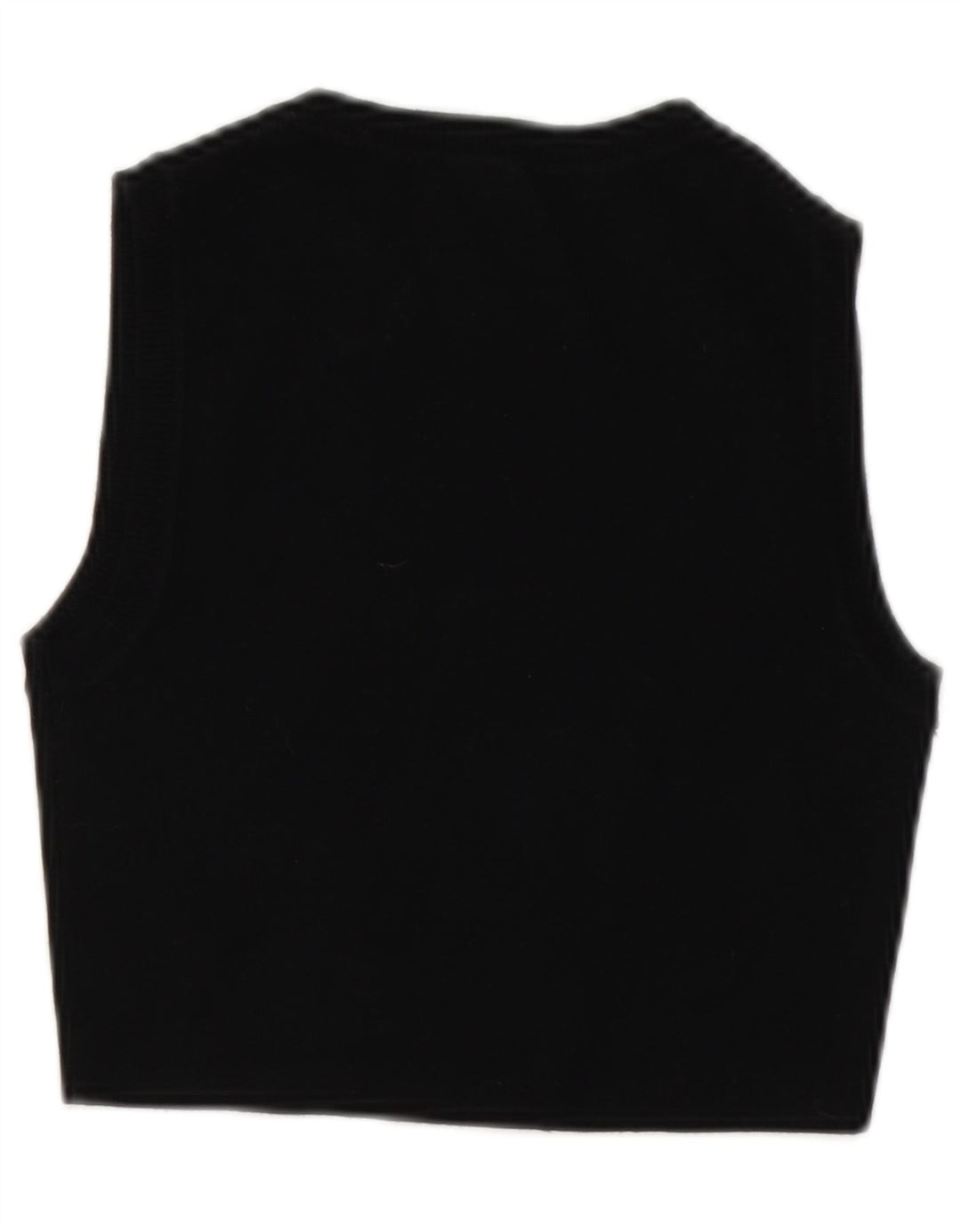 Zara Womens Crop Vest Top UK 12 Medium Black Viscose