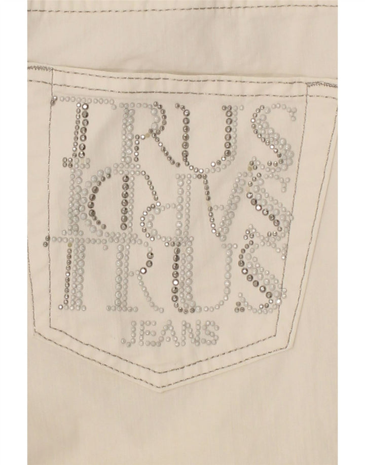 TRUSSARDI Womens Graphic Capri Jeans W30 L21  White Cotton Vintage Trussardi and Second-Hand Trussardi from Messina Hembry 