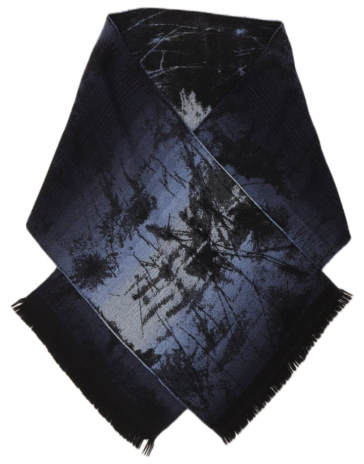 Sciarpa rettangolare da donna con motivo astratto Kenzo, taglia unica, in lana blu navy