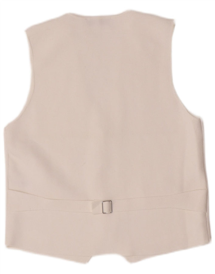 Zara Womens Waistcoat UK 18 XL White Viscose