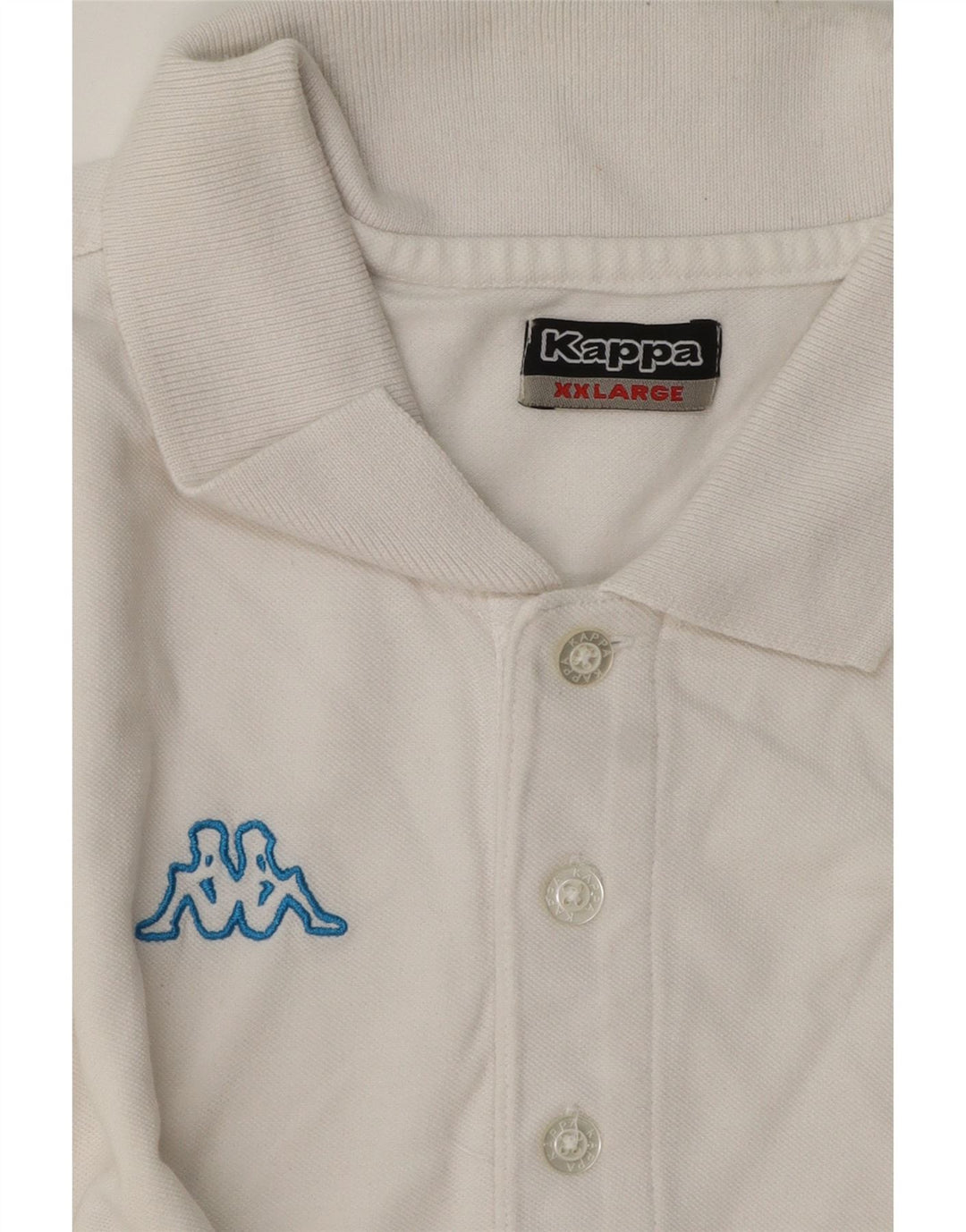 Kappa Mens Graphic Polo Shirt 2XL White Cotton