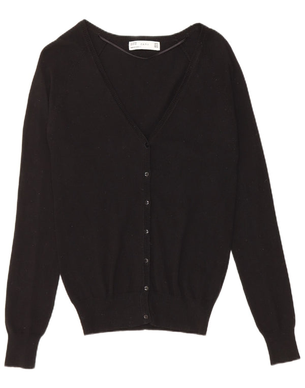 Pulover cardigan pentru femei Zara UK 12 bumbac mediu negru