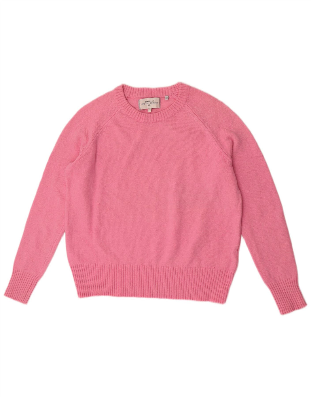 Superdry Womens Crew Neck Jumper Sweater UK 14 Medium Pink