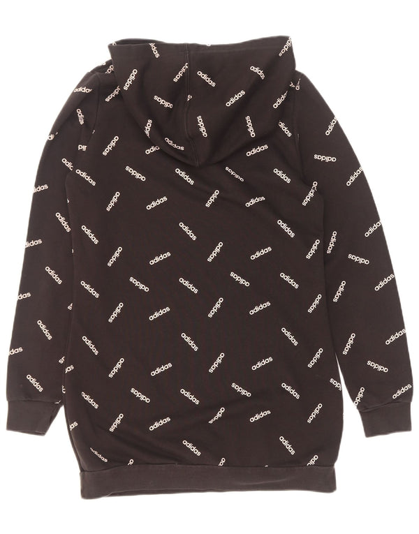 Maglione con cappuccio grafico da donna Adidas UK 8/10 piccolo cotone nero