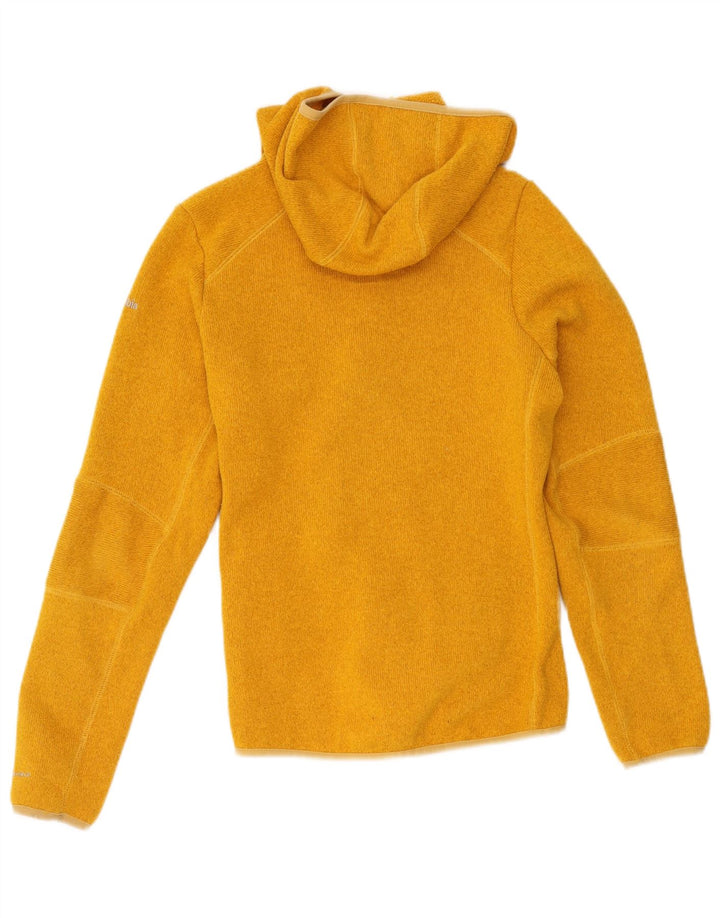 Columbia Womens Hooded Cardigan Sweater UK 12 Medium Yellow Polyester