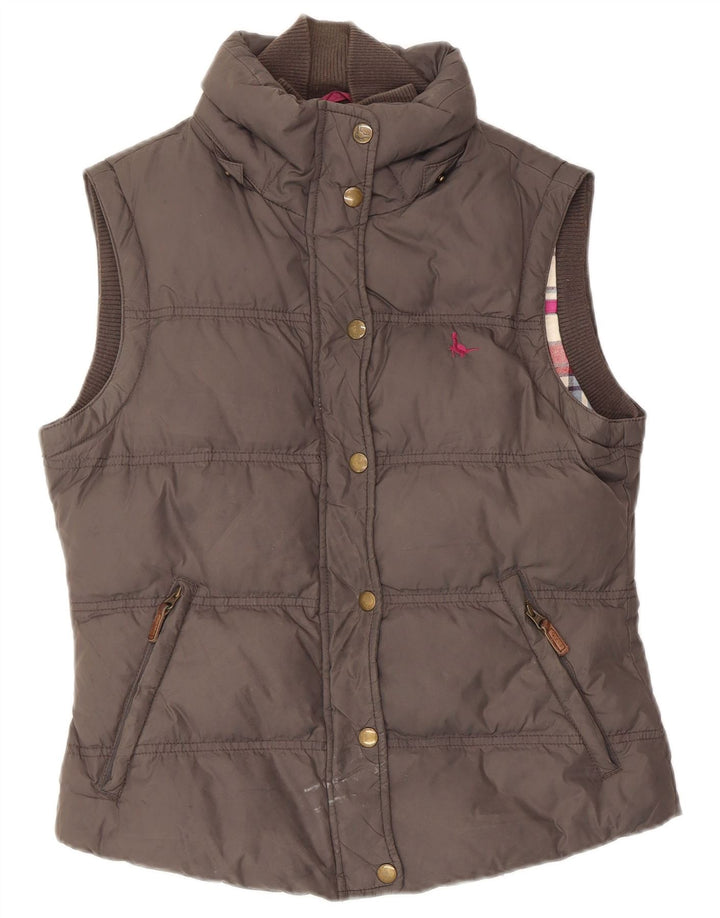 Jack Wills Womens Padded Gilet UK 10 Small Grey Nylon