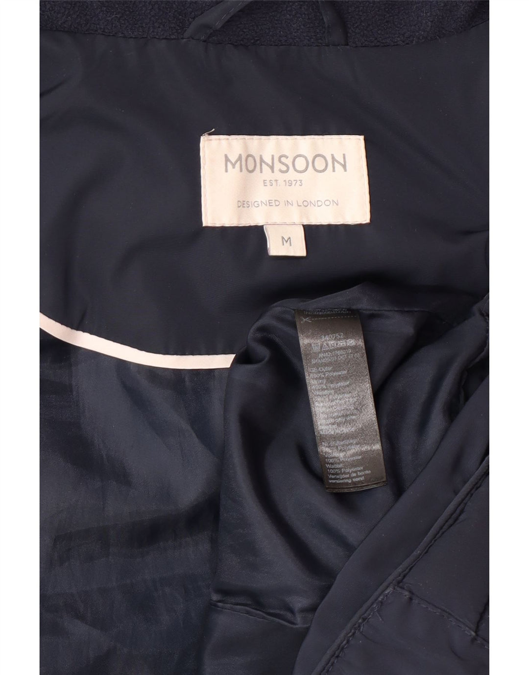 Monsoon Damen Wattierte Weste UK 14 Medium Marineblau Polyester
