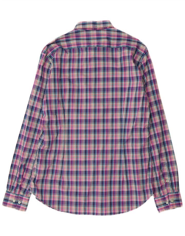Henry Cottons Mens Shirt Size 43 XL Multicoloured Check Cotton
