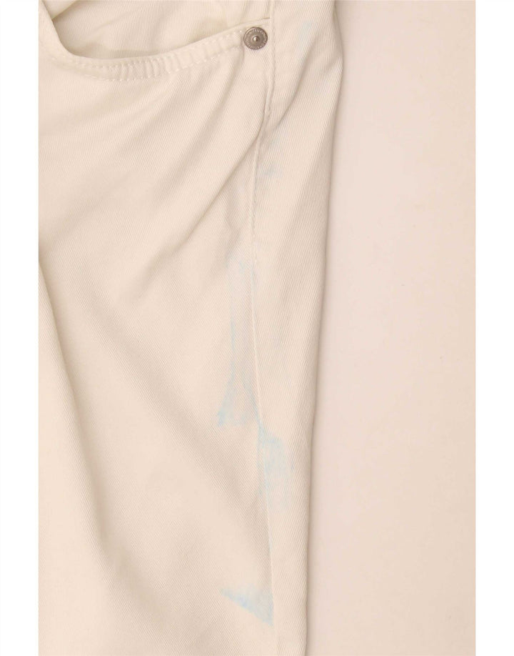 Benetton Womens Casual Shorts IT 44 Medium W34 White Cotton