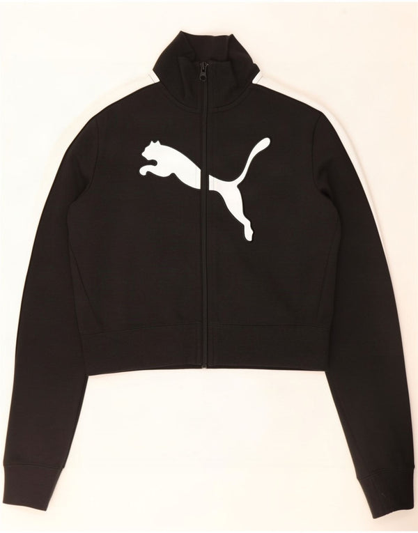 Giacca da ginnastica corta da donna Puma UK 12 Medium Black Colourblock