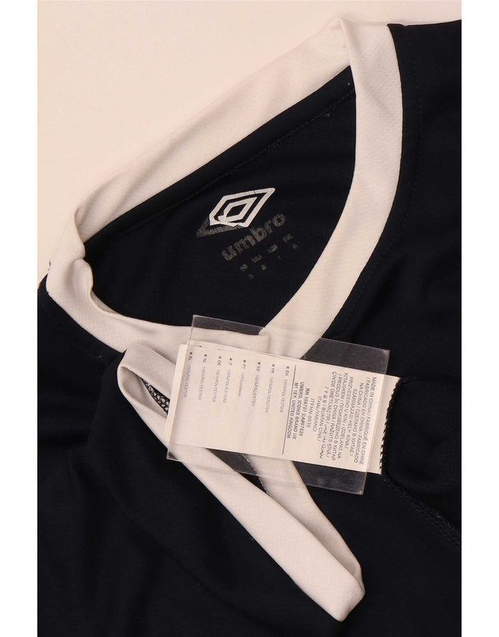 Umbro Mens T-Shirt Top Small Navy Blue Colourblock Polyester