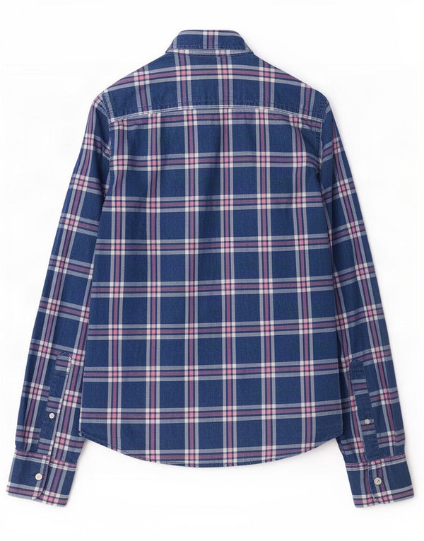 Abercrombie & Fitch Mens Flannel Shirt Medium Blue Check Cotton