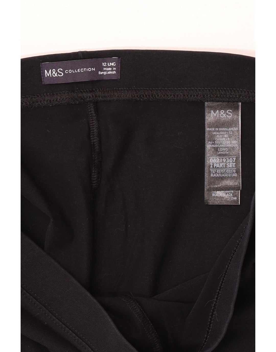 Marks & Spencer Womens Leggings UK 12 Medium Black Cotton