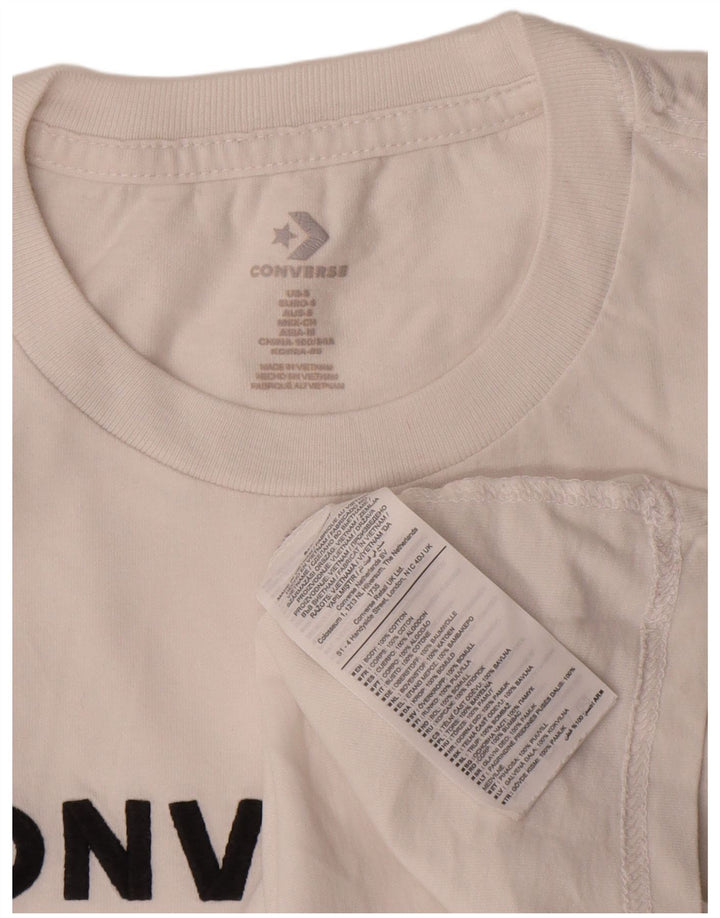 Converse Womens Graphic T-Shirt Top UK 10 Small White Cotton