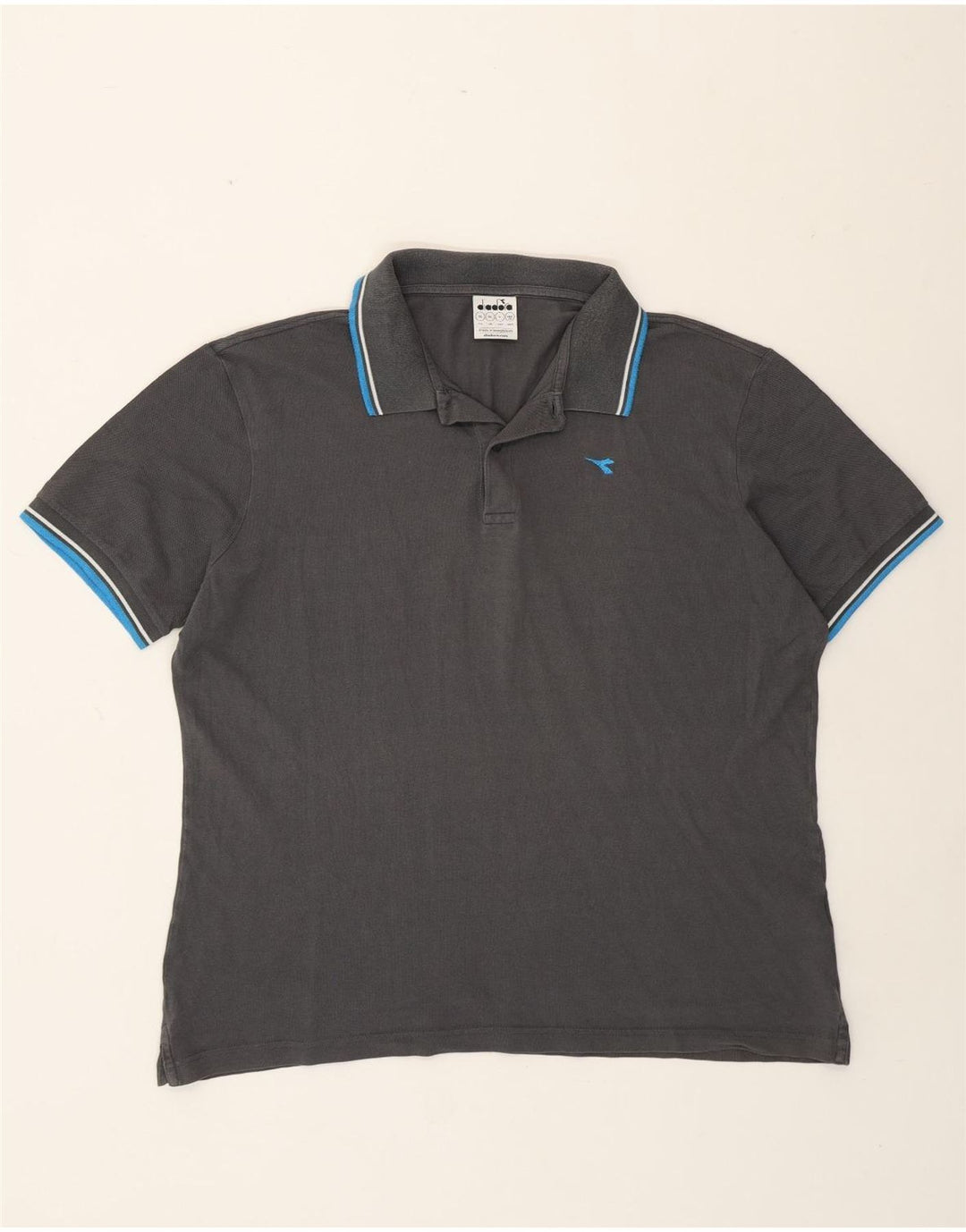 Diadora Mens Polo Shirt XL Grey Cotton