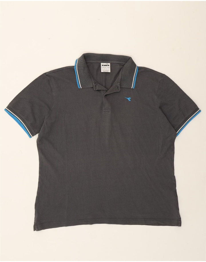 Diadora Mens Polo Shirt XL Grey Cotton