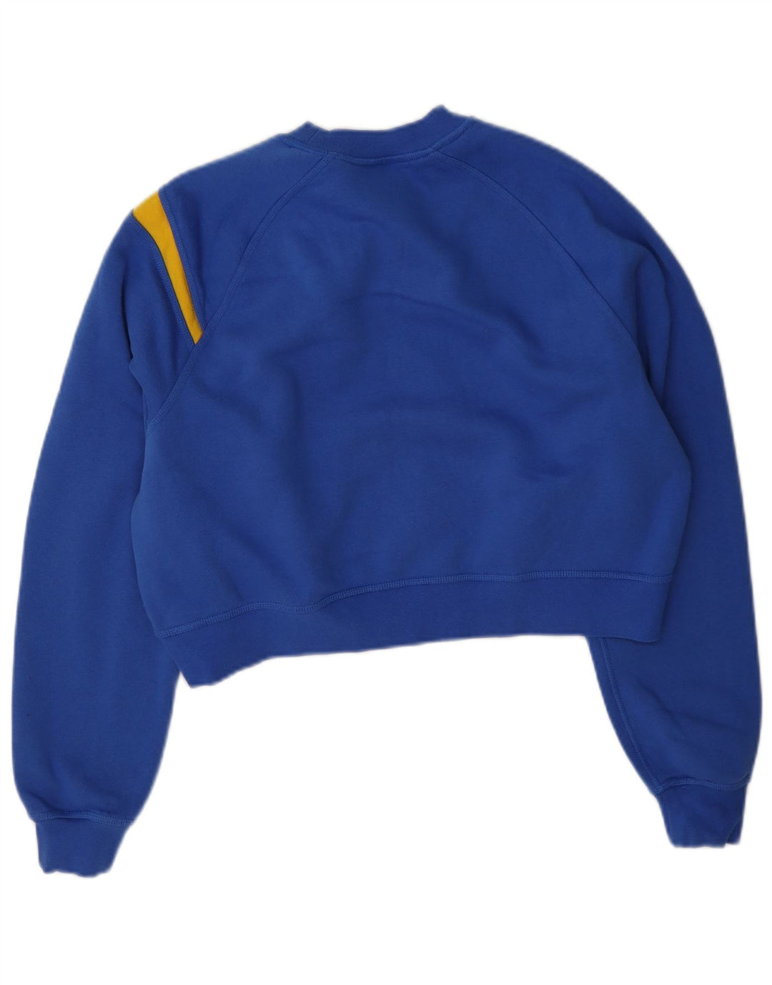 Nike Womens Graphic Crop Sweatshirt Jumper UK 14 Medium Blue Cotton
