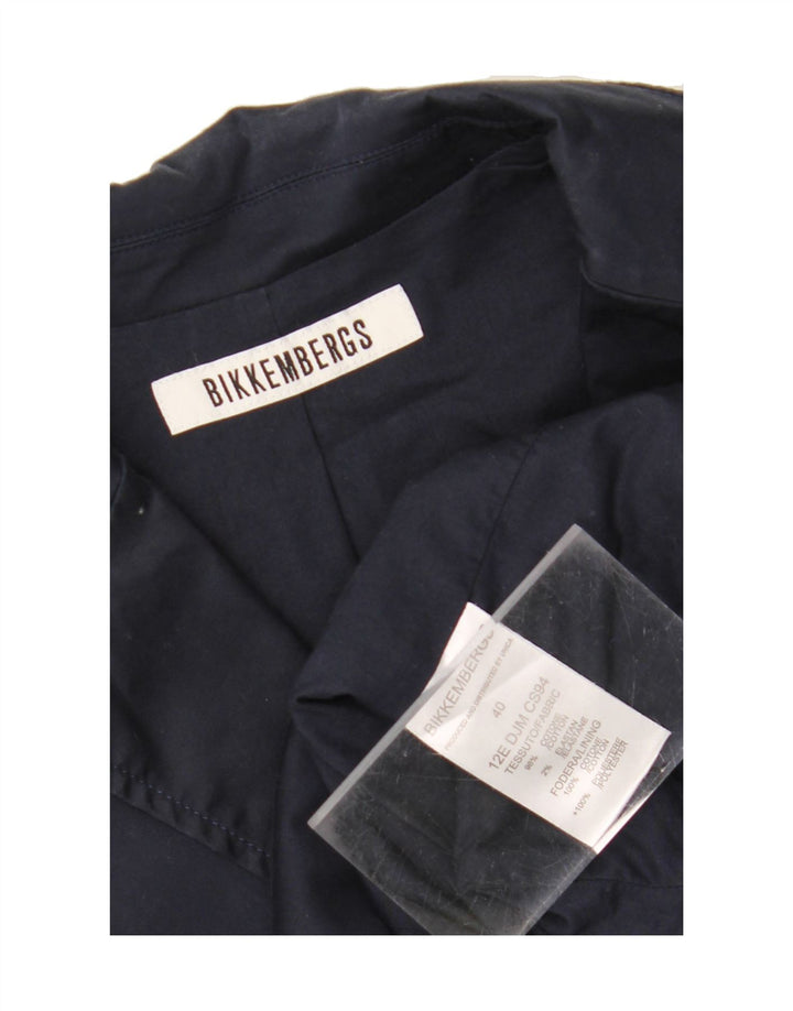 BIKKEMBERGS Womens 2 Button Blazer Jacket IT 40 Small Navy Blue Cotton Vintage Bikkembergs and Second-Hand Bikkembergs from Messina Hembry 
