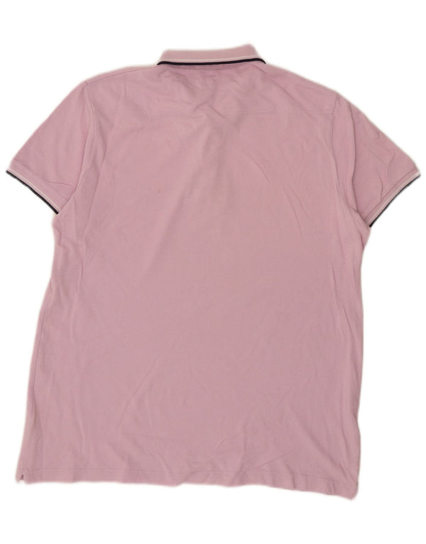 French Connection Mens Regular Fit Polo Shirt Medium Pink Cotton