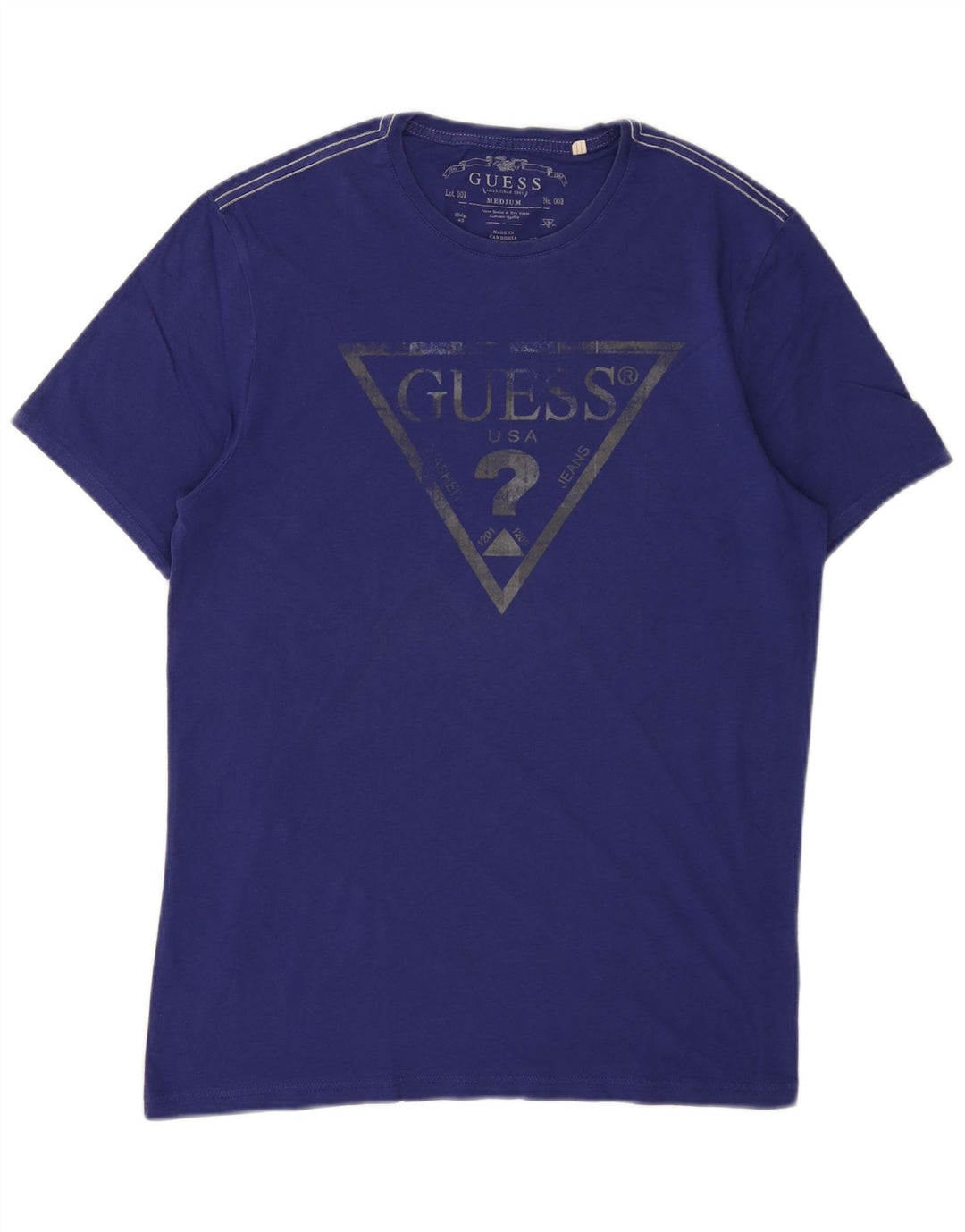 Guess T-Shirt Graphique Homme Violet Moyen Coton