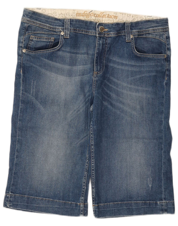 Marks & Spencer Damen Denim-Bermudashorts UK 18 XL W38 Blaue Baumwolle