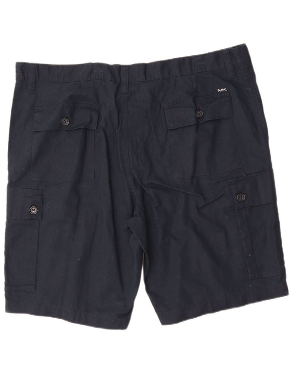 Pantaloncini cargo da uomo Michael Kors W40 XL Lino blu navy