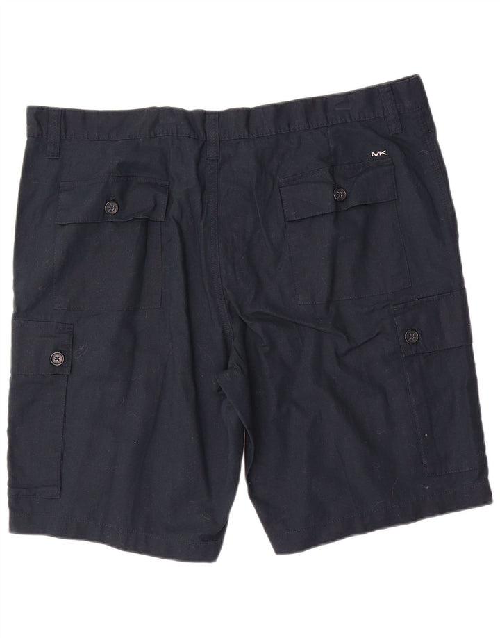 Michael Kors Mens Cargo Shorts W40 XL Navy Blue Linen