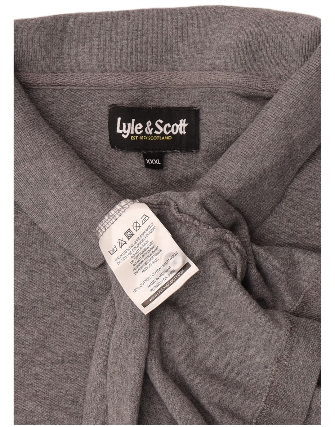 Lyle & Scott Mens Polo Shirt 3XL Grey Cotton