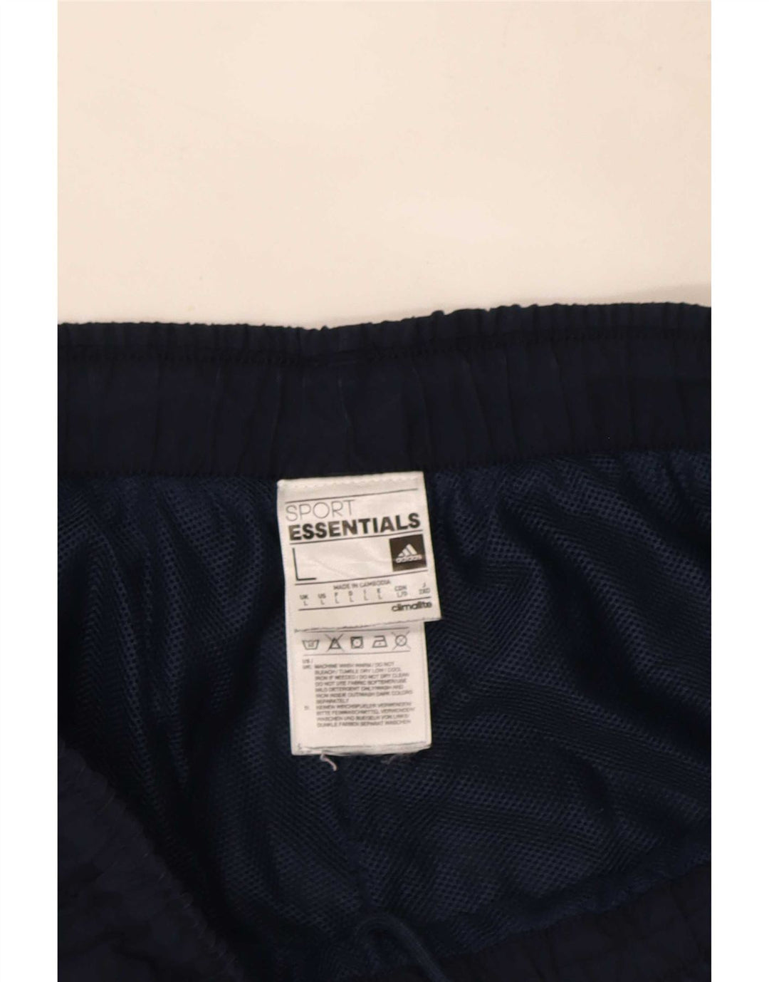 Pantaloncini sportivi Adidas Climalite da uomo di grandi dimensioni in poliestere blu navy