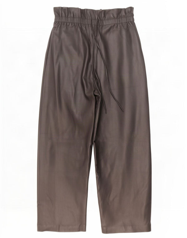 Pantaloni corti da donna in ecopelle a gamba larga Zara XS W24 L25 neri