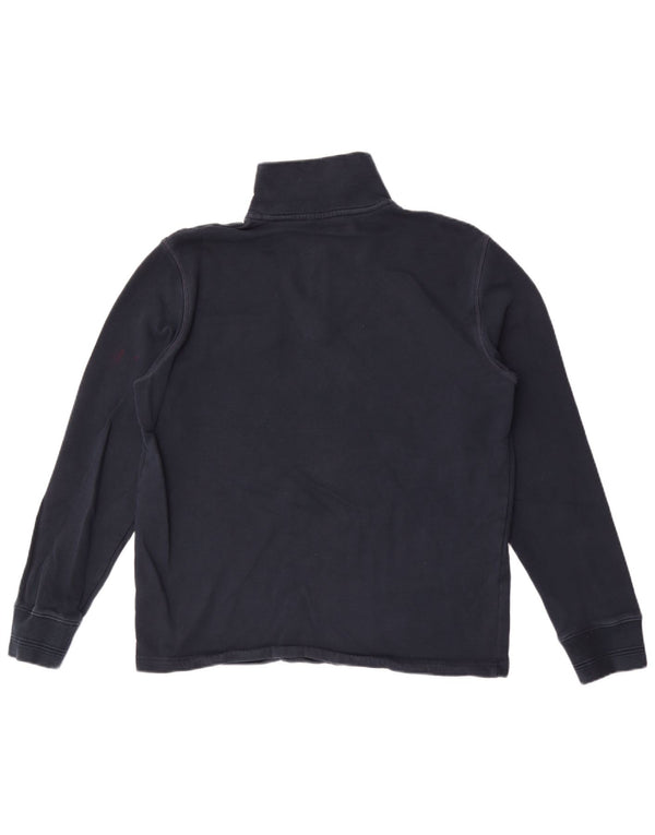 Marks & Spencer Mens Zip Neck Sweatshirt Jumper Medium Navy Blue Cotton