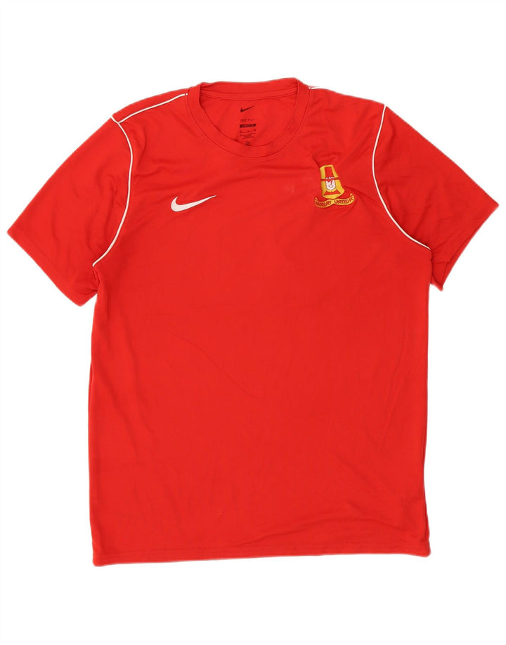 NIKE Mens Dri Fit Slim Fit T-Shirt Top XL Red Polyester