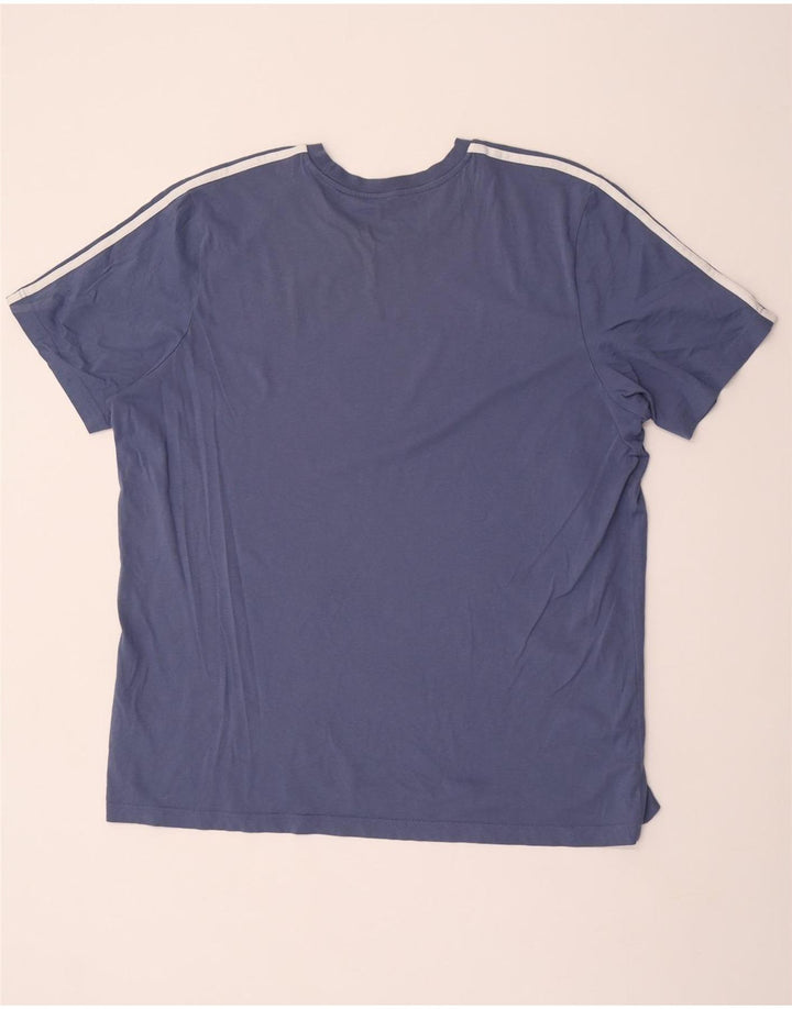 ADIDAS Mens T-Shirt Top 2XL Blue Cotton