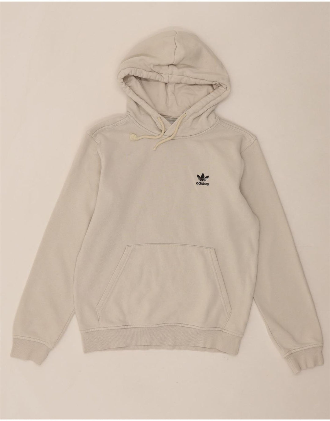 ADIDAS Mens Hoodie Jumper Small White Cotton Vintage Adidas and Second-Hand Adidas from Messina Hembry 
