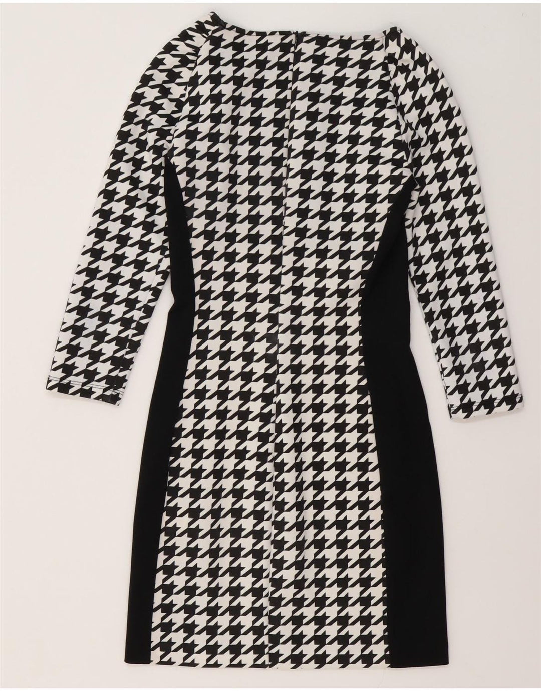 Coveri Langærmet Skedekjole til kvinder IT 40 Small Black Houndstooth