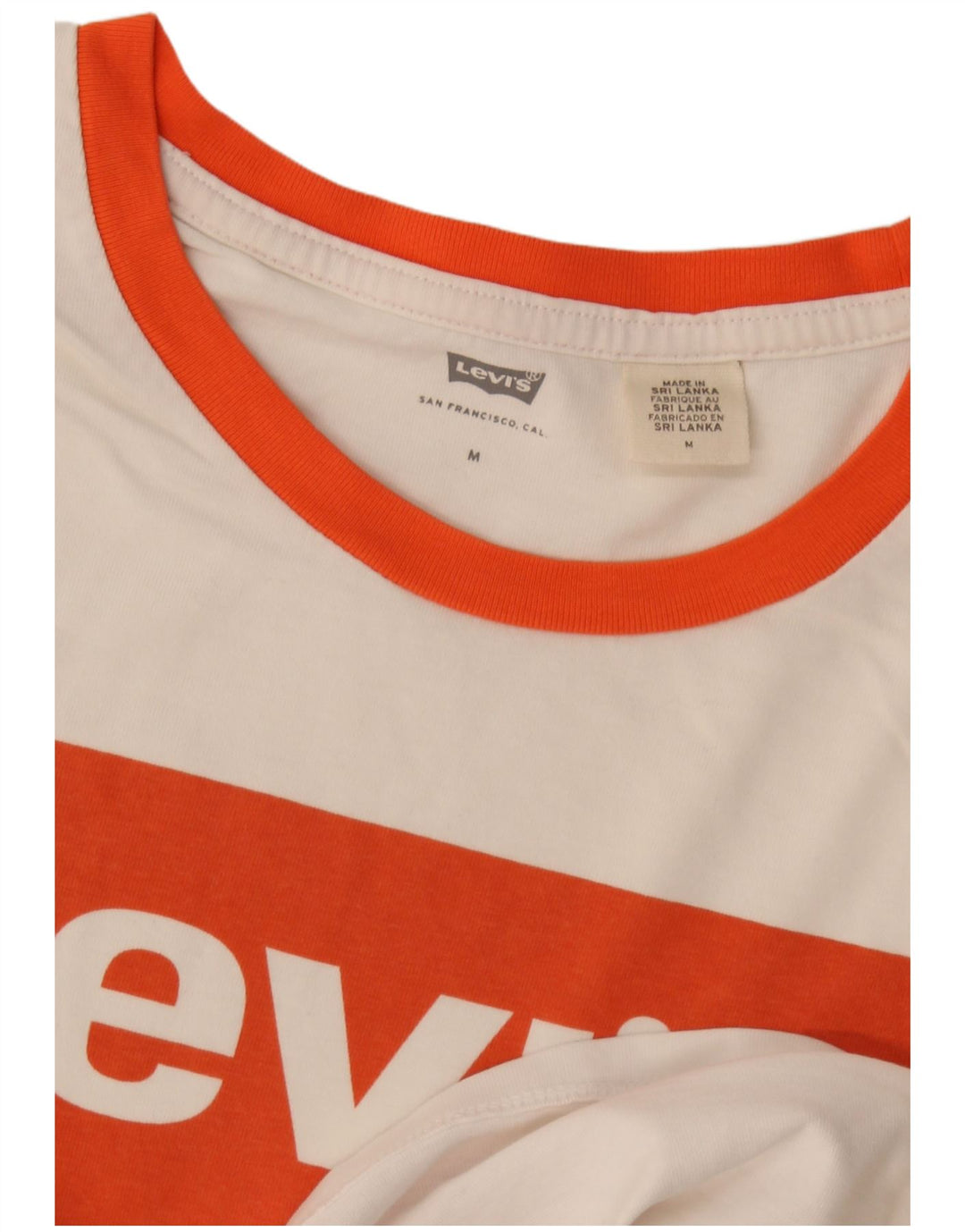 Levi's Dame Crop Grafisk T-Shirt Top UK 14 Medium White